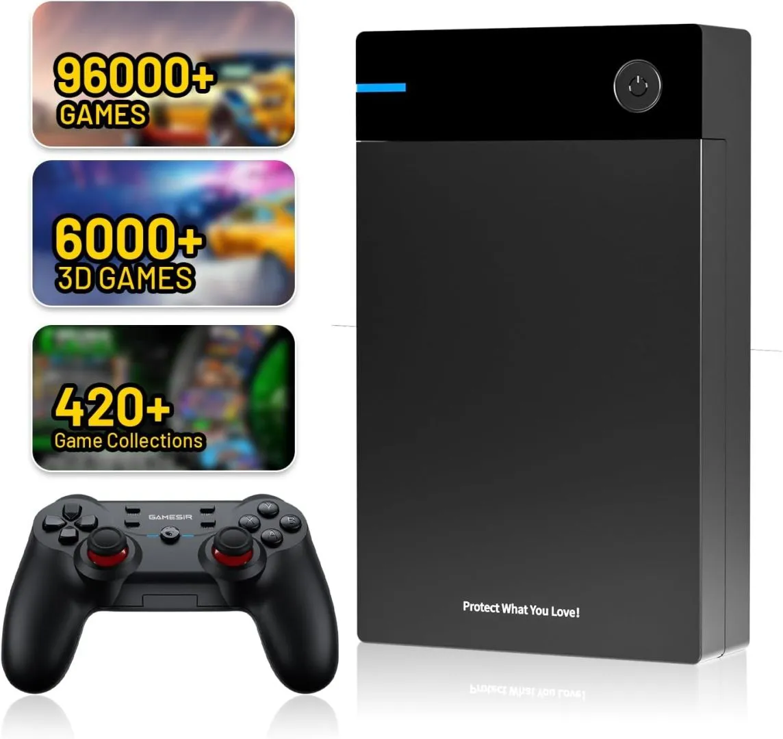 Kinhank 12TB Retro Gaming Hard Drive,Gaming External Hard Drive with 96000+ Classic Games,Retro Game Consoles Compatible with 400+ Emulators,Portable Game Hard Drive Compatoble with Win-7/8/10/11