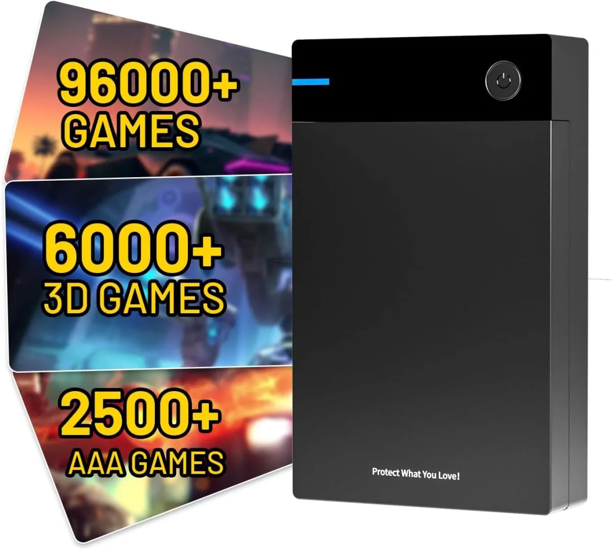 Kinhank 12TB Retro Gaming Hard Drive with 96000+ Classic Games,HDD Retro Drive,Retro Game Console Compatible with 400+ Emulators,Portable External Hard Drive Support Win7/8/10/11