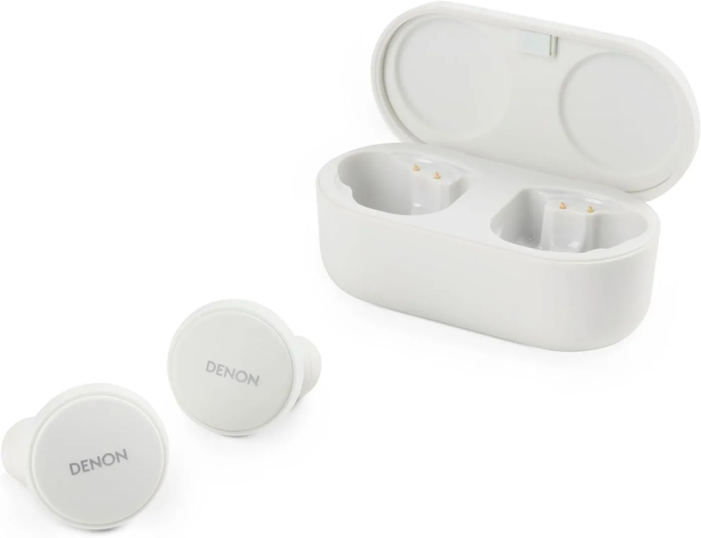 Denon PerL Pro True Wireless Earbuds - Adaptive Active Noise Cancelling, Personalized Sound with Masimo Adaptive Acoustic Technology, Spatial Audio, 32Hr-Battery Life, Wireless Charging, White