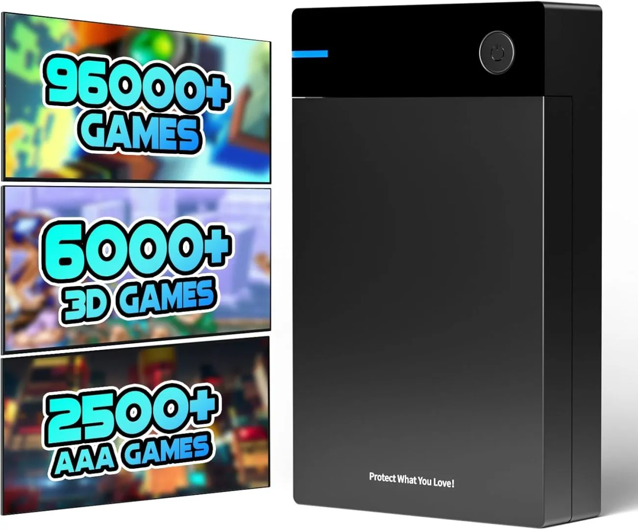 Kinhank 12TB Retro Gaming Hard Drive, Retro Game Hard Drive with 96000+ Classic Games,Retro Game Consoles Portable Game Hard Drive Disk Compatible with Win-7/8/10/11