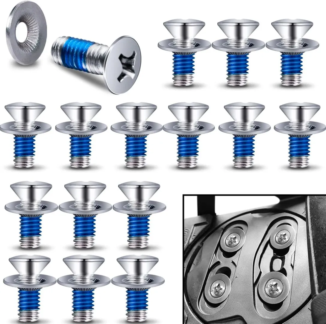 Adnee 64Pcs Snowboard Binding Screw Set - Snowboarding Mounting Screws with Snowboarding Screw Washers - Snowboard Screw Fixed Accessories for Ski Outdoor Sport Parts Replacement