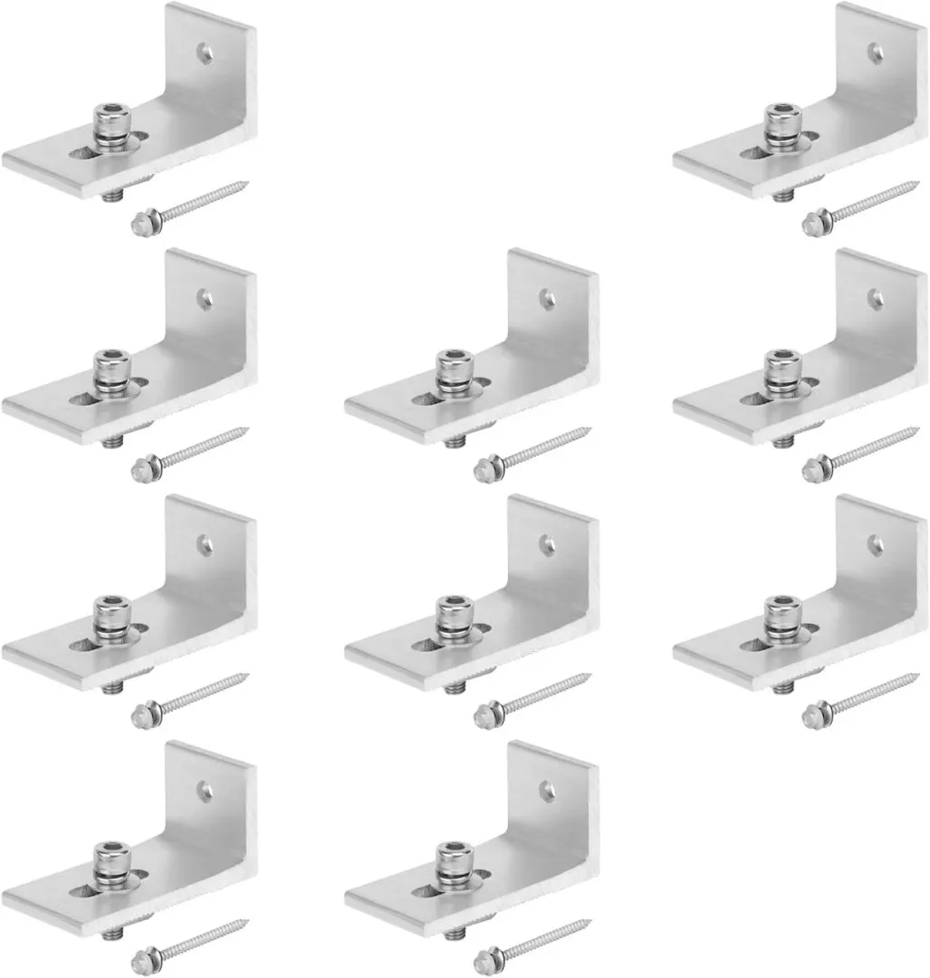 GBGS 10 Pcs Solar Panel Mounting L Bracket,Aluminum Alloy Support Hardware,7/32" Thick