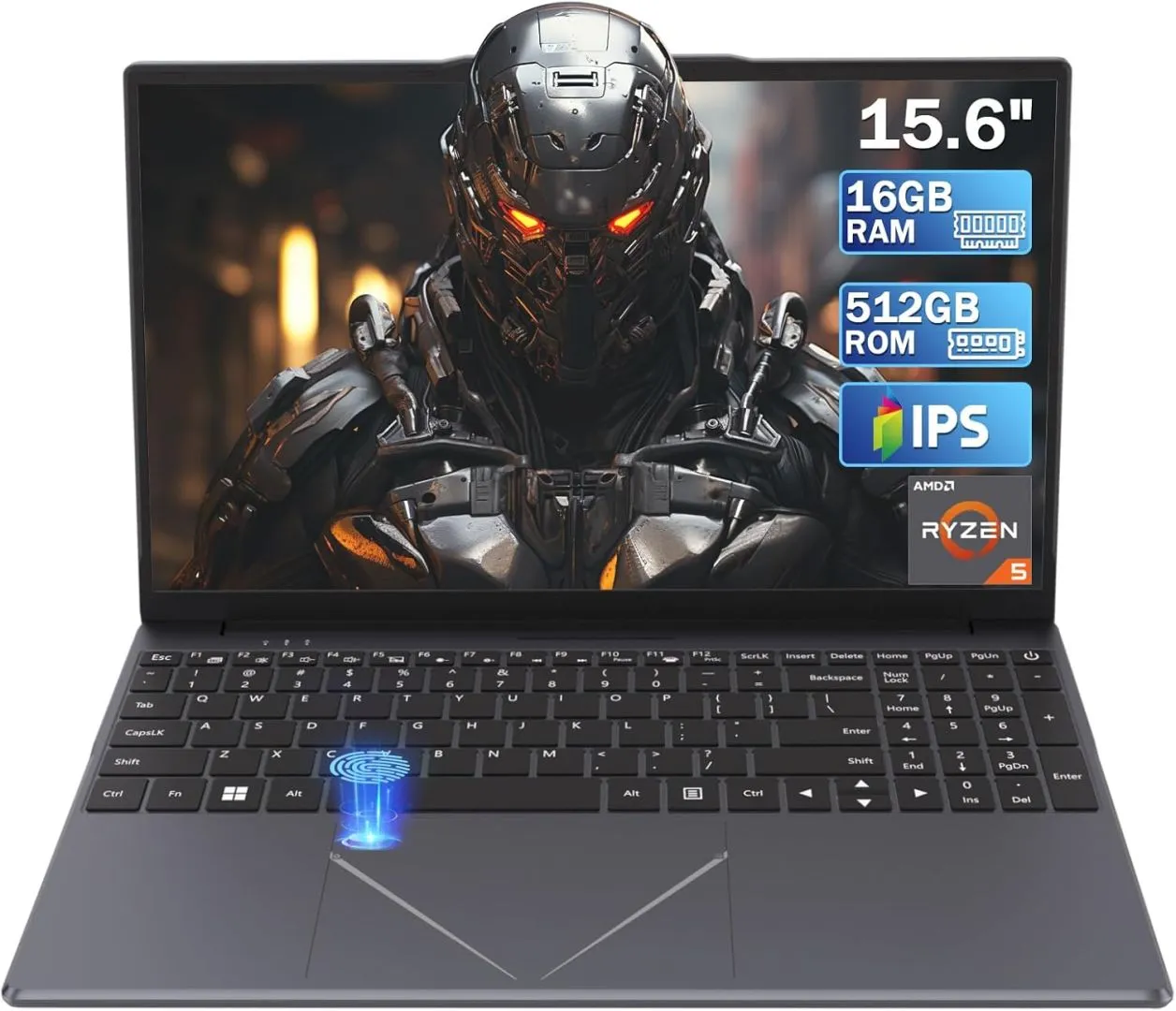 15.6" Laptop PC 16GB DDR4 512GB SSD, HD Laptop Computer AMD Ryzen 5 3500U Processor AMD Integrated Graphics Laptop with Touch ID 2.4/5G WiFi Bluetooth5.2 USB 3.0 WPS office for Students/Office/Gaming