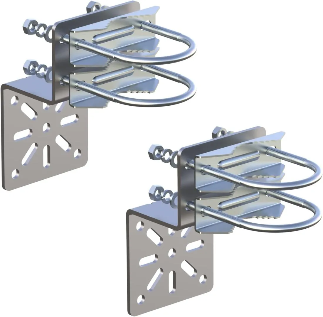 2 PCS Pole Mount Bracket Anti Vibration Antenna Mount Hardware Accessories [ Without The Pole ] for Outside Home Antenna Security Camera Pole Holder Antenna Pole Mount Kits