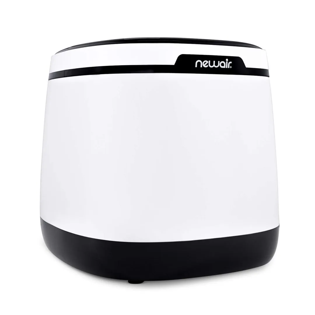 NewAir Portable Countertop Ice Maker - 50 lb. Daily - First Batch In Under 10 Minutes - Countertop Modern Design - Bullet Shaped Ice Black & White - AI-250W