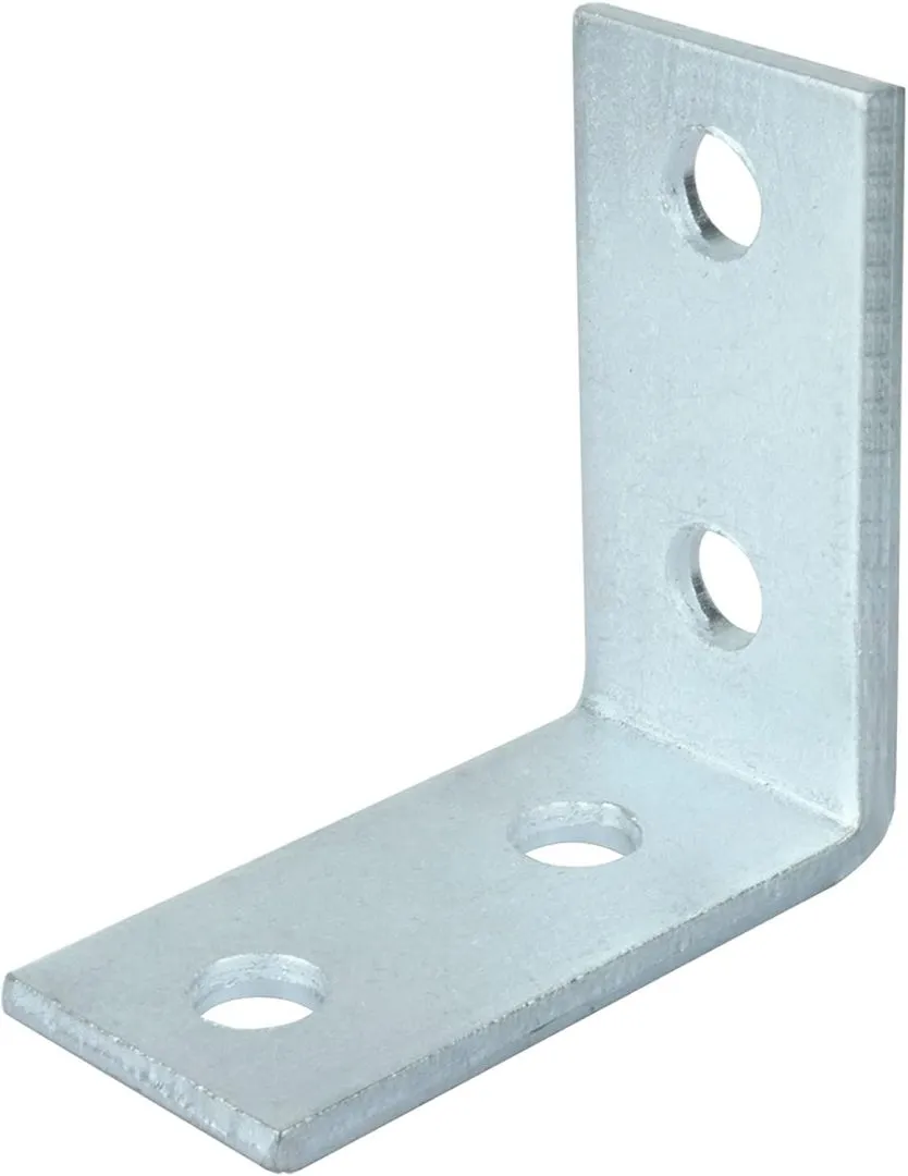 6 Pcs 4 Holes L Shaped Connector Bracket for 1-5/8" Strut Channel, 3/16" (5 mm) Thick