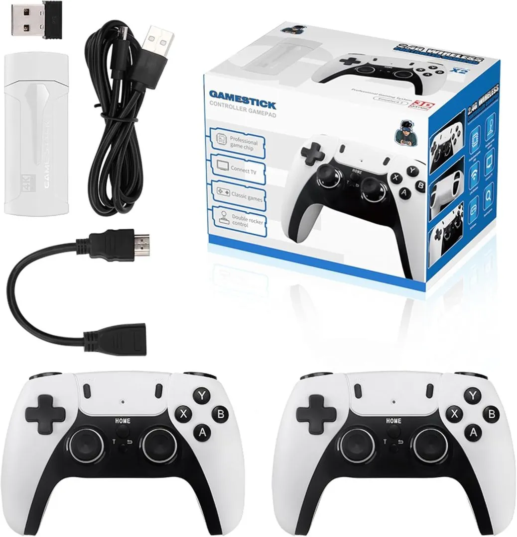 Retro Video Game Console,Retro Play Game Stick,Nostalgia Stick Game,Plug and Play Video Game Stick Built in 40000+ Games,Consoles with Dual 2.4G Wireless Controllers (M8 PLUS-128G)