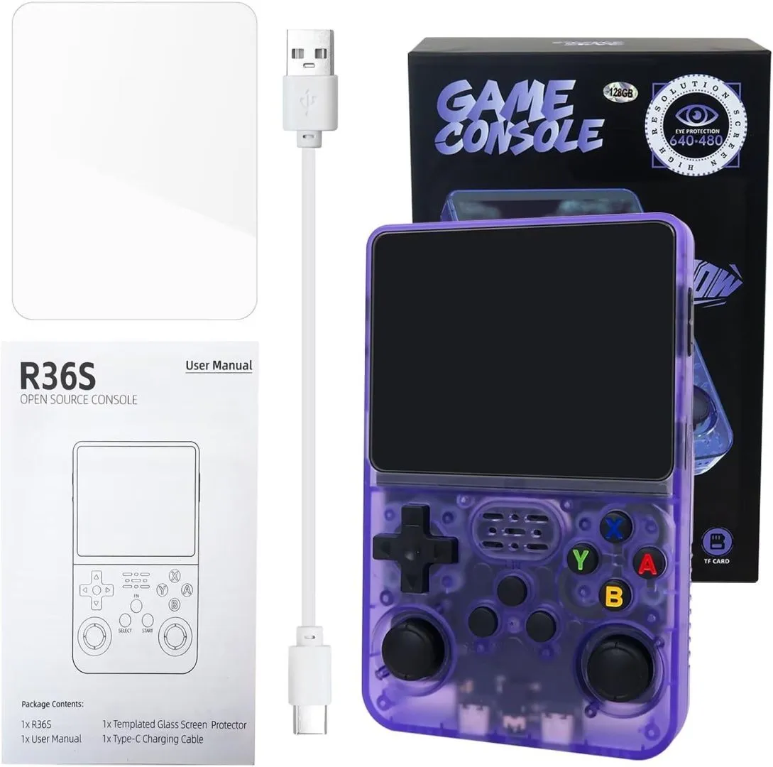 New Handheld Video Game Console Retro Portable Gaming Console Lightweight Design Customizable Open Source Platform Endless Gaming Experience - Purple