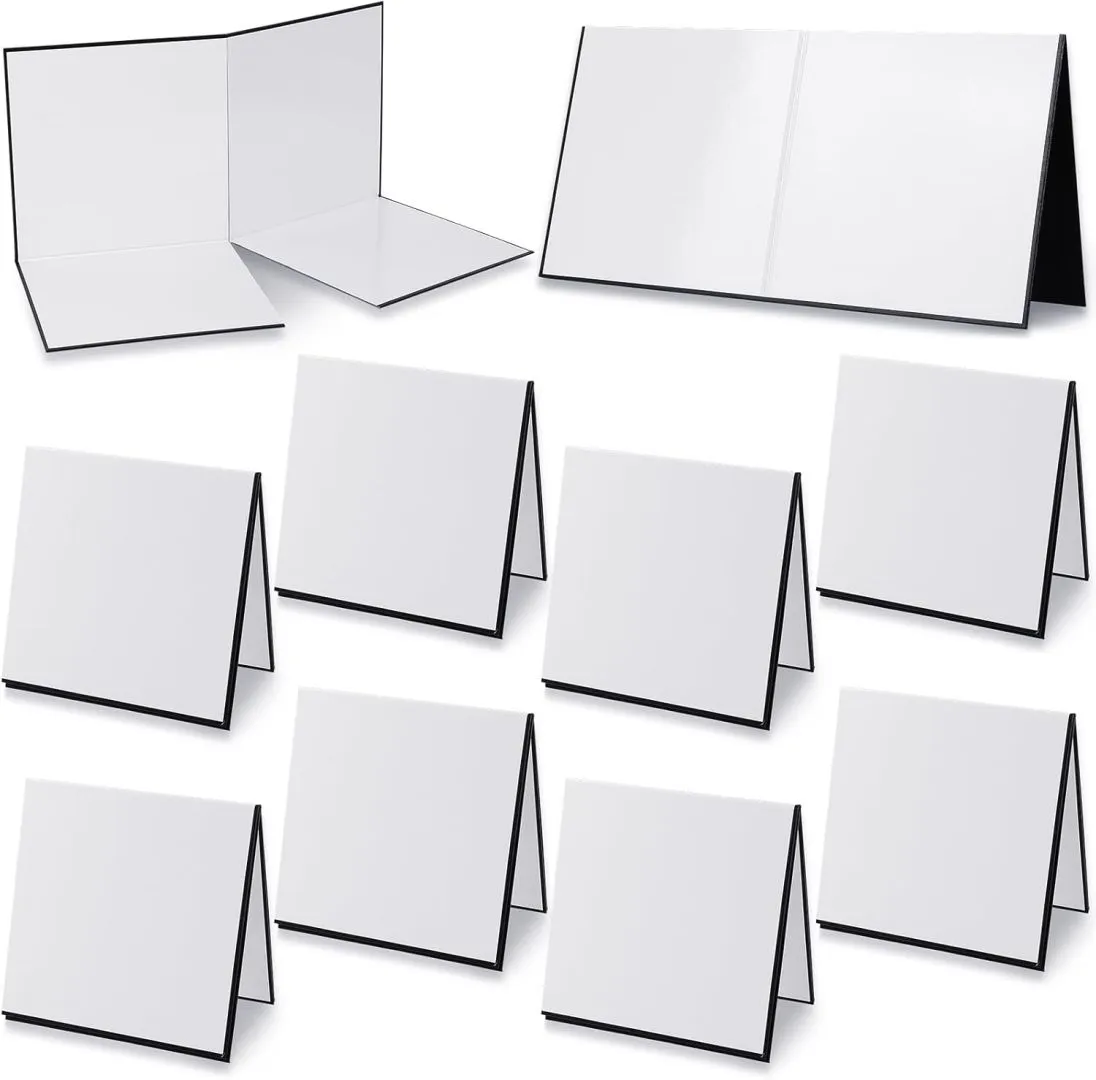 Zhanmai 10 Pcs Blank Game Board Quad Fold Dry Erase Make Your Own Game Board Folding Cardboard for School Classroom DIY Game Entertainment Activities, 18 x 18 Inches