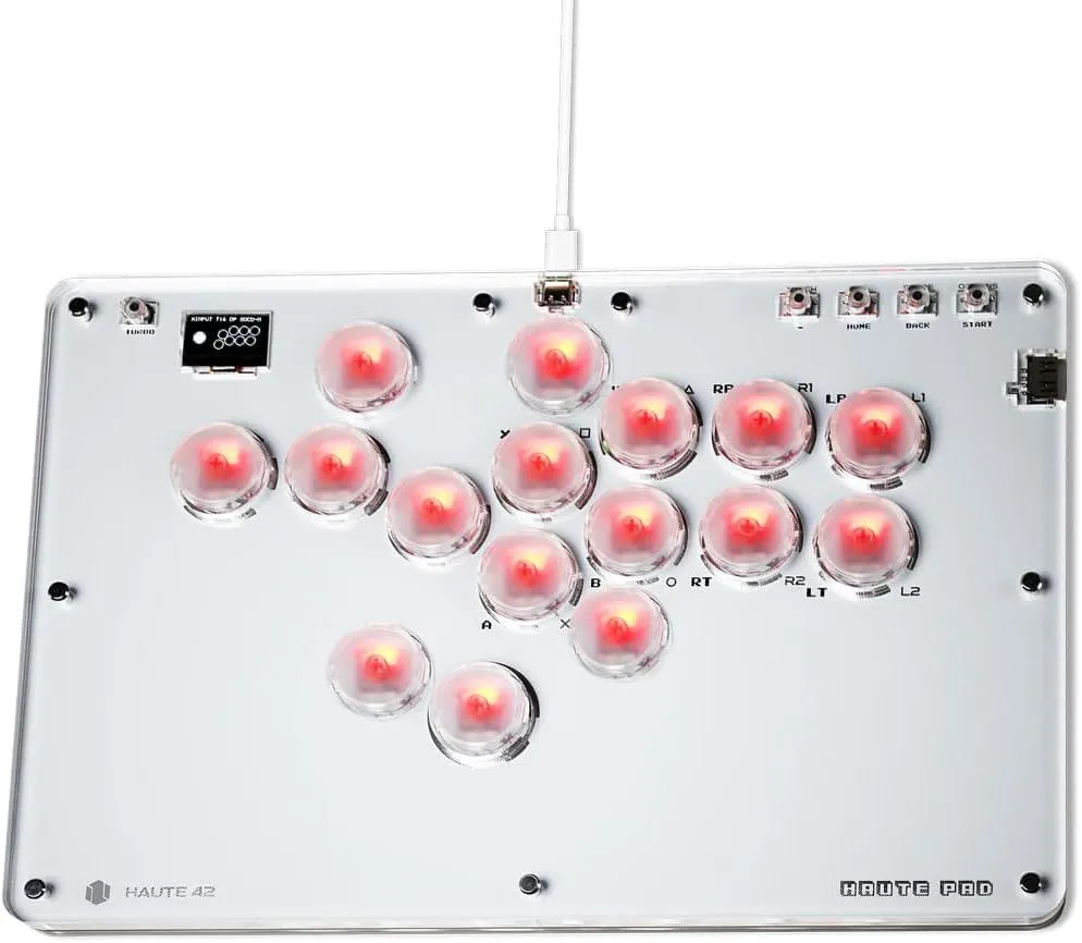 Sehawei Haute42 Arcade Stick 16Keys All-Button Gamerfinger with Turbo Functions & Custom RGB,Arcade Controller Street Fight for PC/Ps3/Ps4/Switch/Steam Game Keyboard-Supports Hot Swap & SOCD