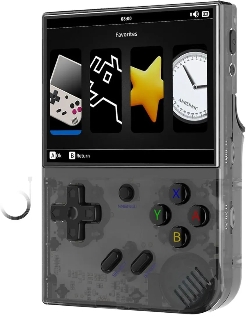 RG35XX 2024 Retro Handheld Game Console Linux System HD and TV Output 3.5 Inch IPS Screen 64G TF Card 5500+ Classic Games 2600mAh Battery( RG35XX 2024 Black)