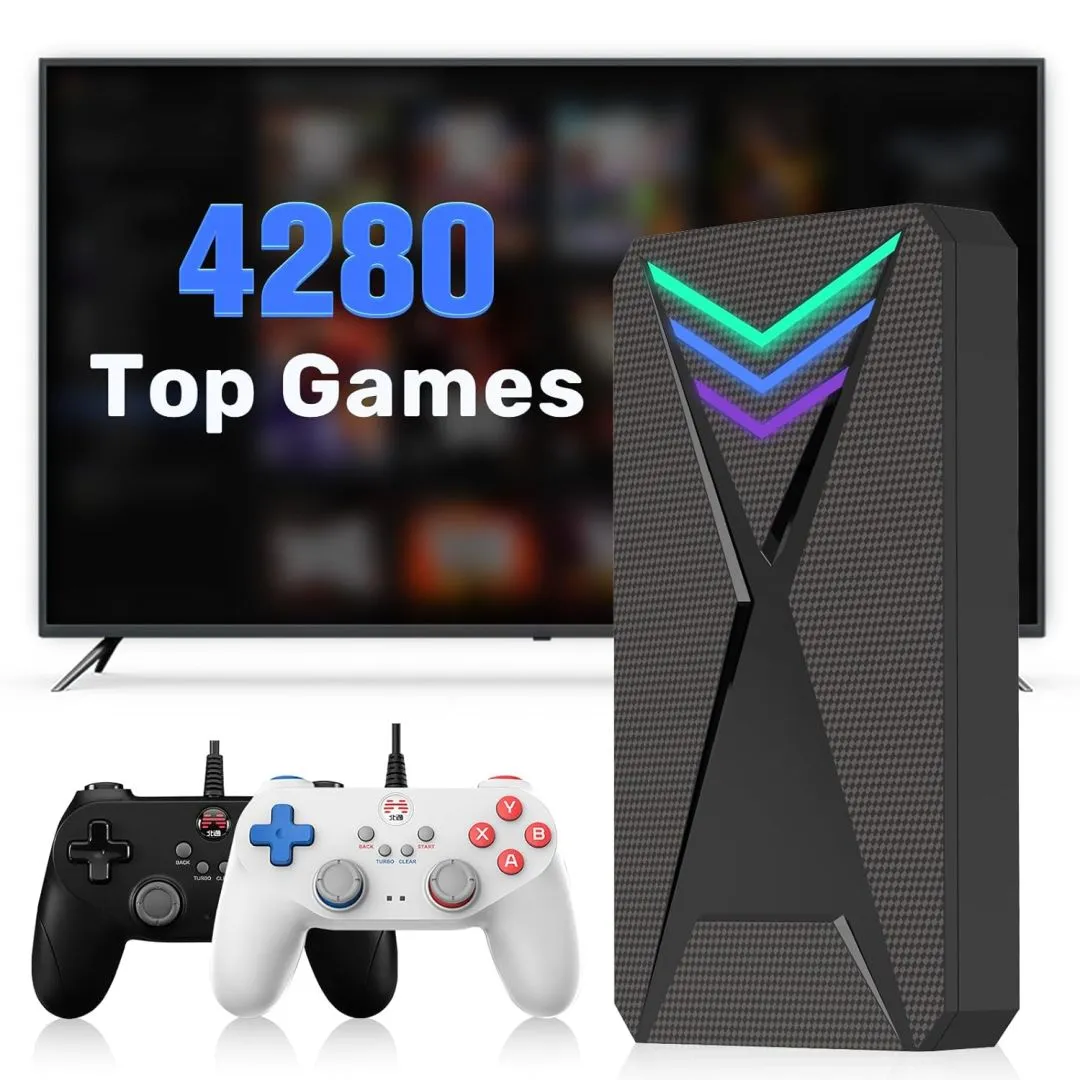 JAnimauxx Hyper Base Lbox Retro Game Console with Built in 4280 Top Games, Emulator console with 18 Emulators, 2TB Game Console HDD with LaunchBox Game System, Game Hard Drive for PC