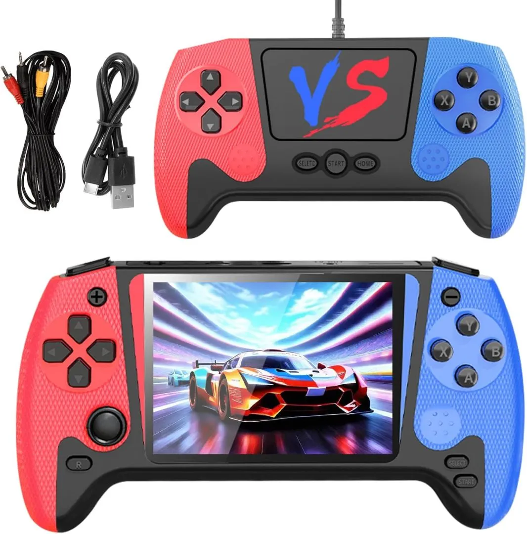 Handheld Game Console, Portable Video Game Console with 500 Retro Games, 3.5" HD Screen, Rechargeable Battery, Support 2 Players and Hook Up to TV, Christmas Birthday Gift for Adults Kids 4-12
