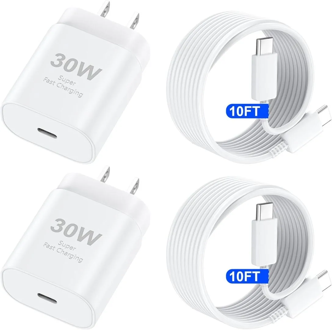 USB C iPhone 16 15 Charger Fast Charging Block, 30W iPhone 16 15 Pro Max USBC Charger with 10 FT Type C Fast Charging Long Cable Cord for iPhone 16 Pro Max/16 Pro/16 Plus/15 Pro Max/15Pro/15/S25/24