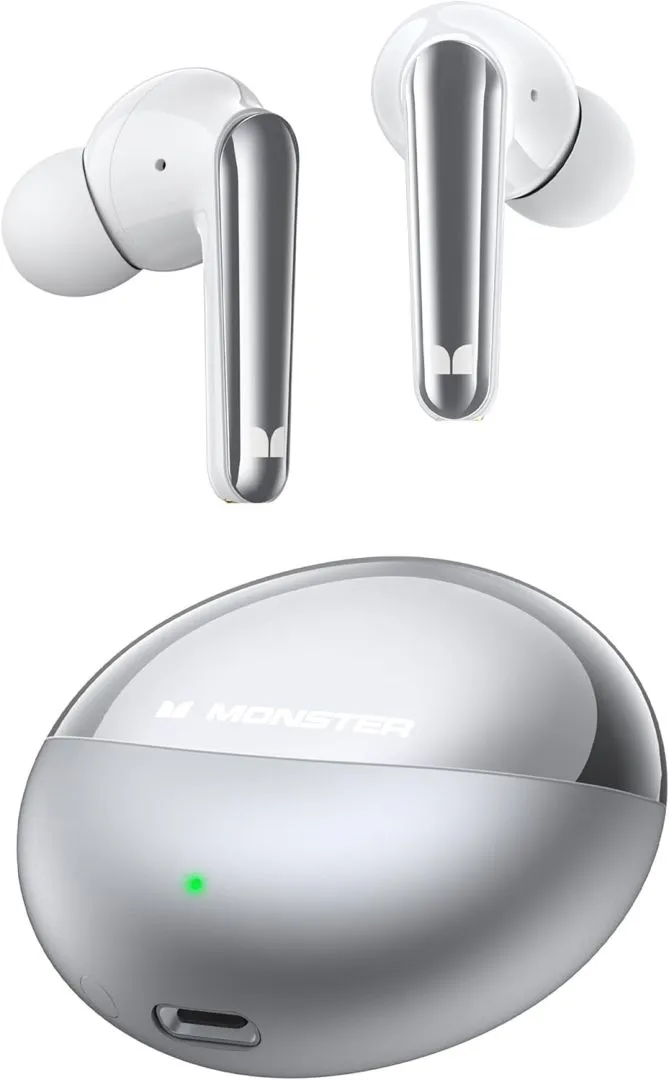 Monster N-Lite 203 AirLinks Wireless Earbuds, Bluetooth 5.3 Headphones HiFi Stereo, Wireless Earphones with HD Clear Call, 30H Playback, Touch Control, Type-C Charging, IPX6 Waterproof in-Ear Earbuds