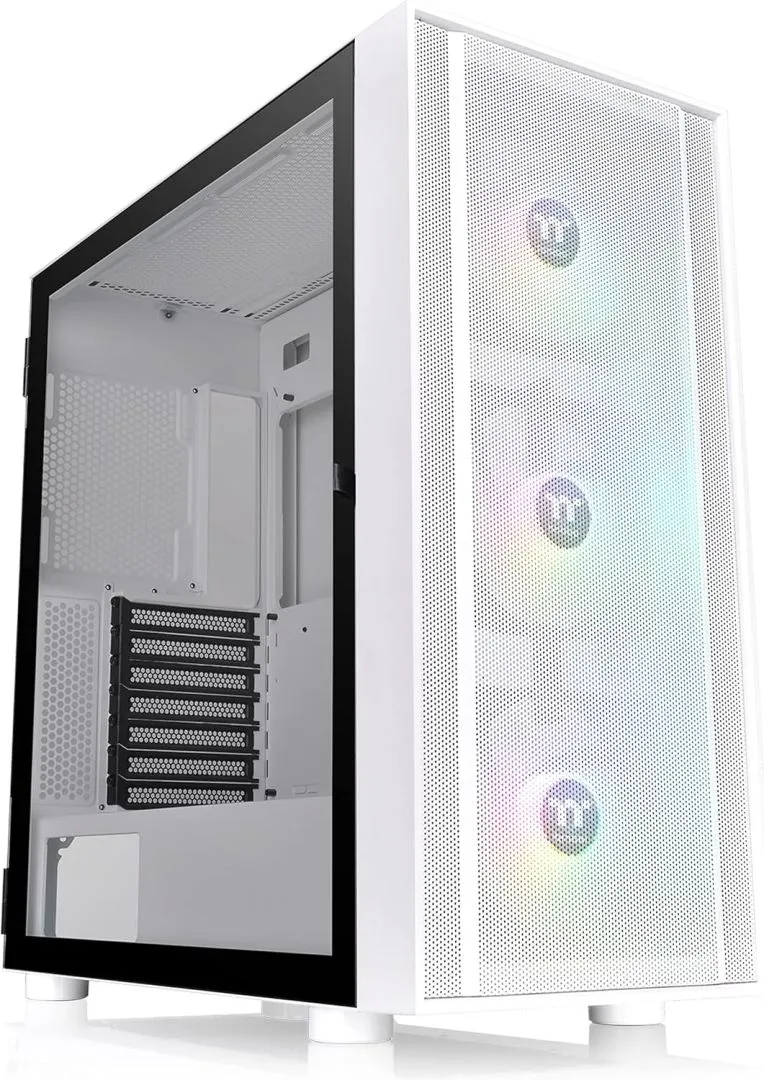 Thermaltake H570 TG ARGB Snow ATX Tempered Glass Mid Tower Computer Chassis with Three 120mm ARGB Lite Front Fan & Mesh Front Panel ‎CA-1T9-00M6WN-01
