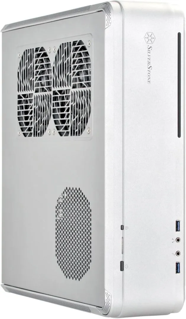 SilverStone Technology Fortress Z Aluminum Unibody Mini-ITX/DTX Small Form Factor SFX Computer Case with PCI-E Riser and Custom Low Profile Fans FTZ01S Silver