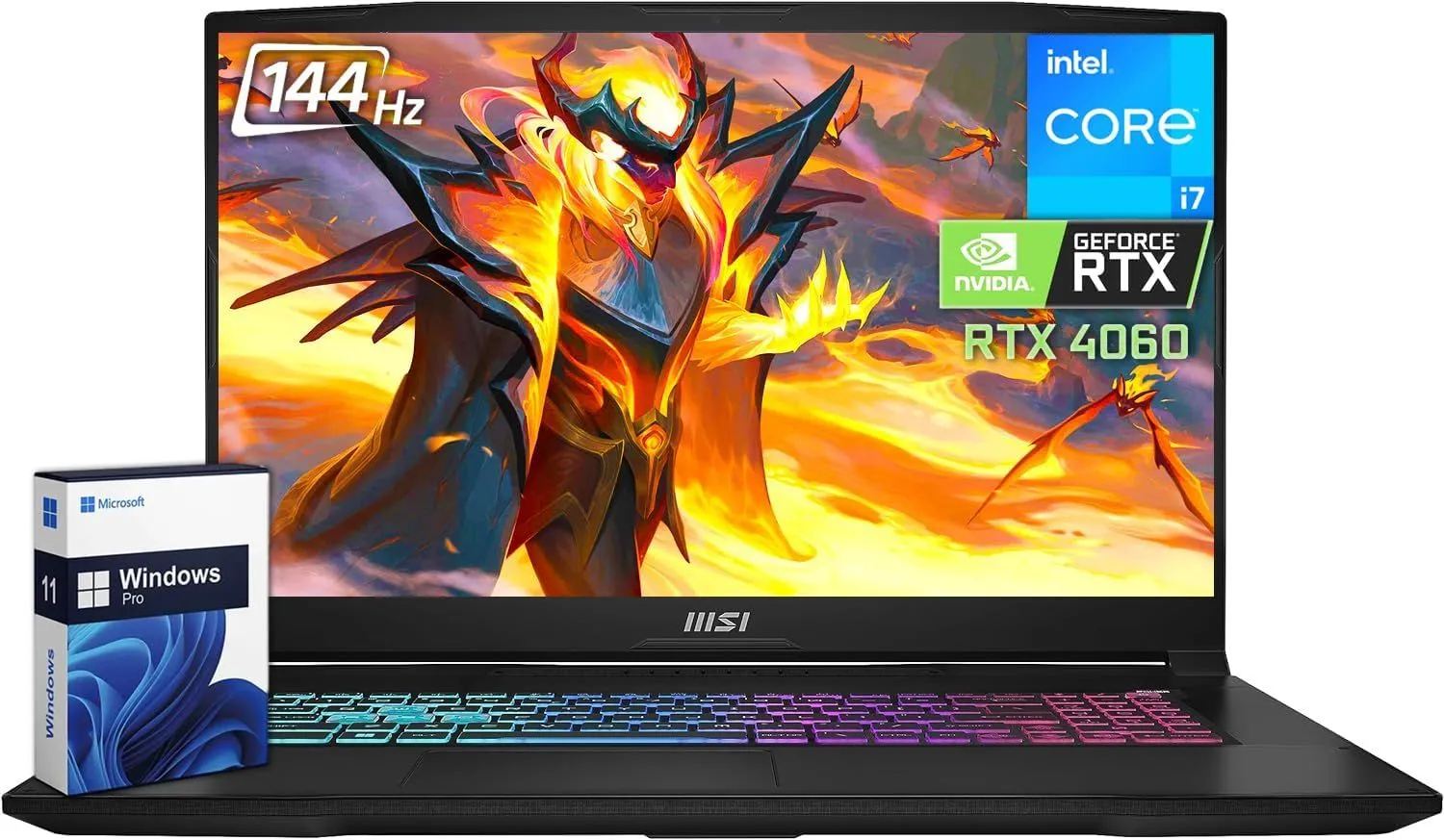 MSI Katana 17 Gaming Laptop, 17.3" 144 Hz FHD Display, Intel i7 13620H Processor, GeForce RTX 4060, 32 GB DDR5 RAM, 2 TB SSD, USB-Type C, Windows 11 Pro