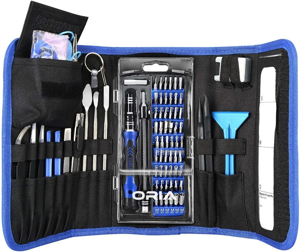 ORIA Precision Screwdriver Set, 86 in 1 Screwdriver Repair Tool Kit, Screwdriver Kit with Portable Bag for Game Console, Tablet, PC, Smartphone, Other Electronics, Blue