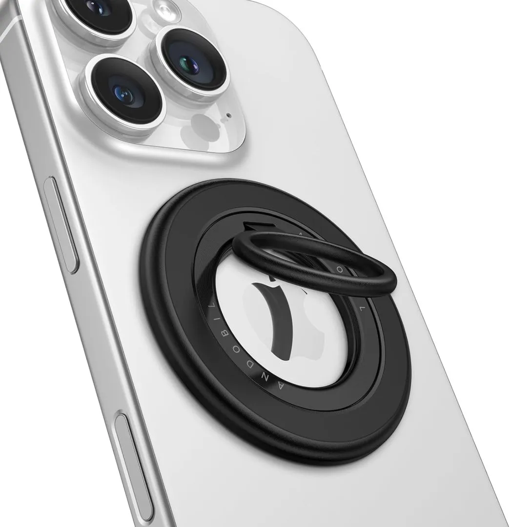 andobil Newest Magnetic Phone Grip for MagSafe [Sability Max] Strong Magnetic Phone Ring Holder Compatible with MagSafe Accessories, iPhone 16 Plus 15 14 13, Pro, Pro Max, Mini, Silicone, Black