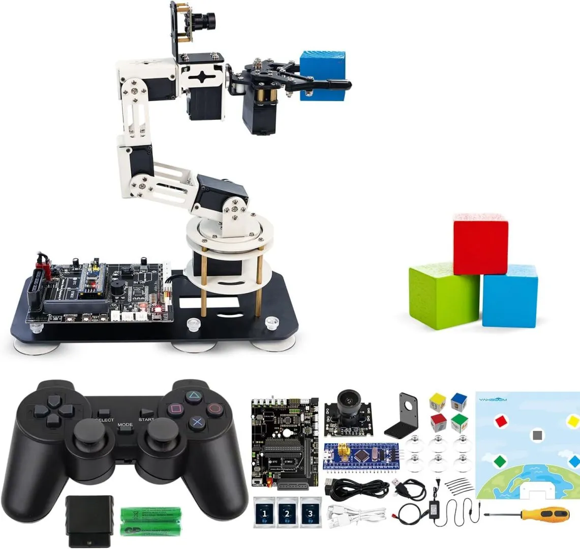 Yahboom Robot Arm ROS Virtual Machine as Controller Programmable AI Visual Recognition 6DOF Mechanical Arm Research Robot DOFBOT-SE (VM Software Not Support MAC)