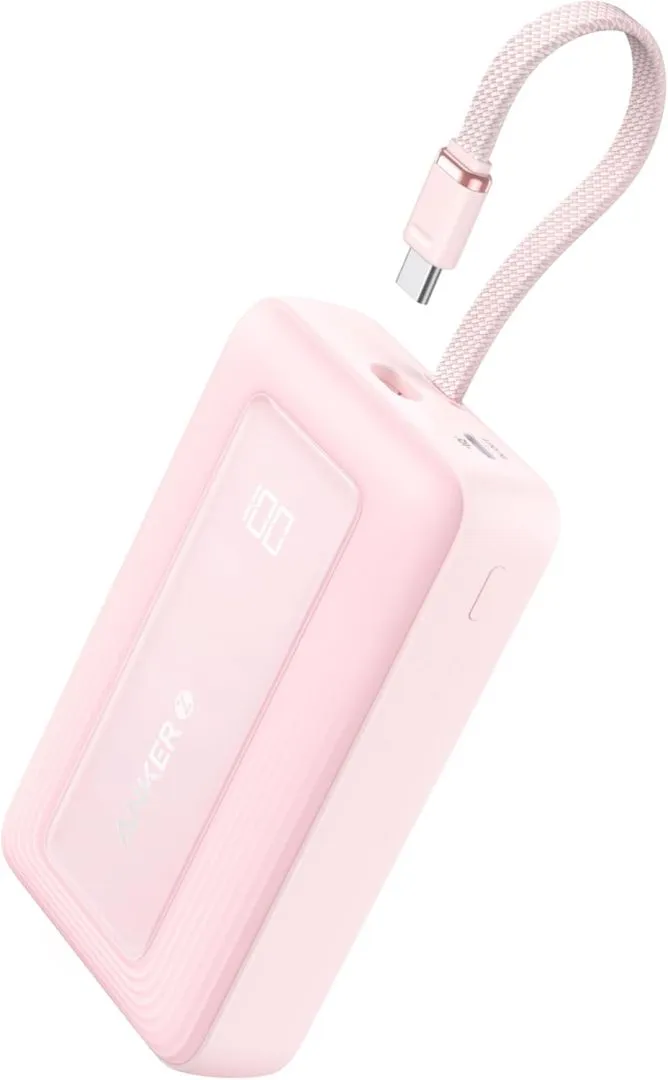 Anker Zolo Power Bank, 20,000mAh 30W High-Speed Portable Charger with Built-in USB-C Cable, 1 USB-C, 1 USB-A, Battery Pack for iPhone 16/15/15 Pro/15 Pro Max/15 Plus, MacBook, Galaxy, and More