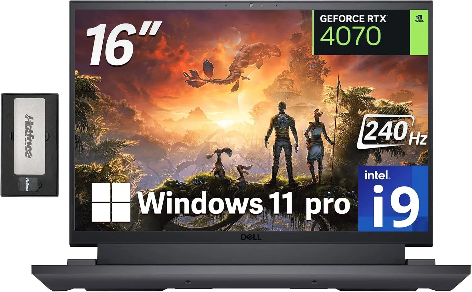 Dell G16 7630 16" QHD+ 240Hz Gaming Laptop, 13th Gen Intel i9-13900HX, NVIDIA GeForce RTX 4070 8GB GDDR6, 64GB DDR5, 2TB SSD, 1-Zone RGB Backlit Keyboard, Win 11 Pro, Gray, 256GB Docking Station Set