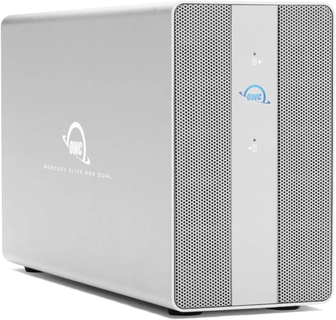 OWC 8TB Mercury Elite Pro Dual USB-C/Thunderbolt 3 External Raid Storage Enclosure with 3Port HUB for Mac and PC
