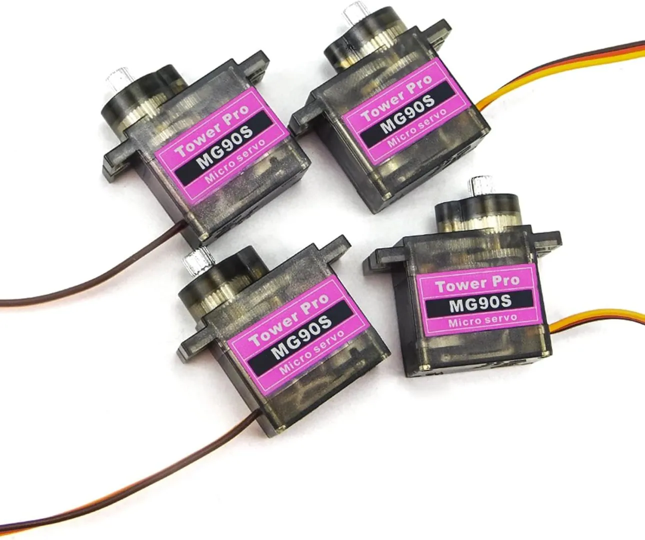 4PCS MG90S Servo 9G Micro Servo Motor Metal Geared Micro Servo Motor 9G Smart Robot Car Helicopter Plane Boat Compatible Arduino Raspberry Pi Project