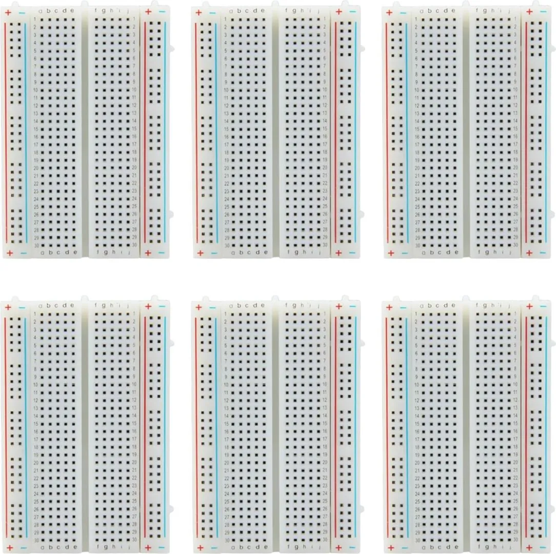 400-Point Solderless Breadboard, Prototype Board for Arduino, ESP32, Raspberry Pi Projects, 6 Pieces
