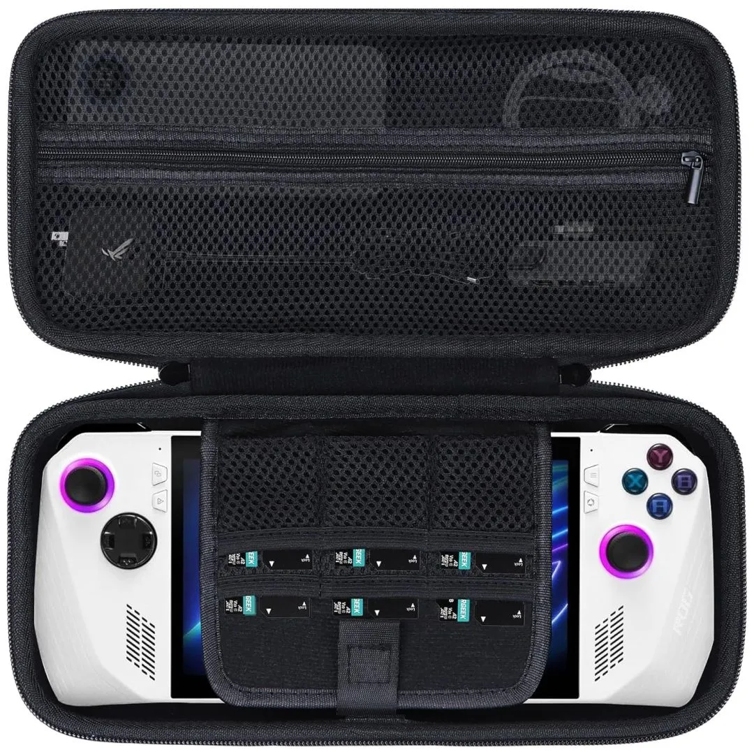 Lebakort Storage Case Compatible with ASUS ROG Ally X 2024 / ASUS ROG Ally 2023 Z1 / ASUS ROG Ally 2023 Z1 Extreme Gaming Handheld Console and Accessories (Black Case)