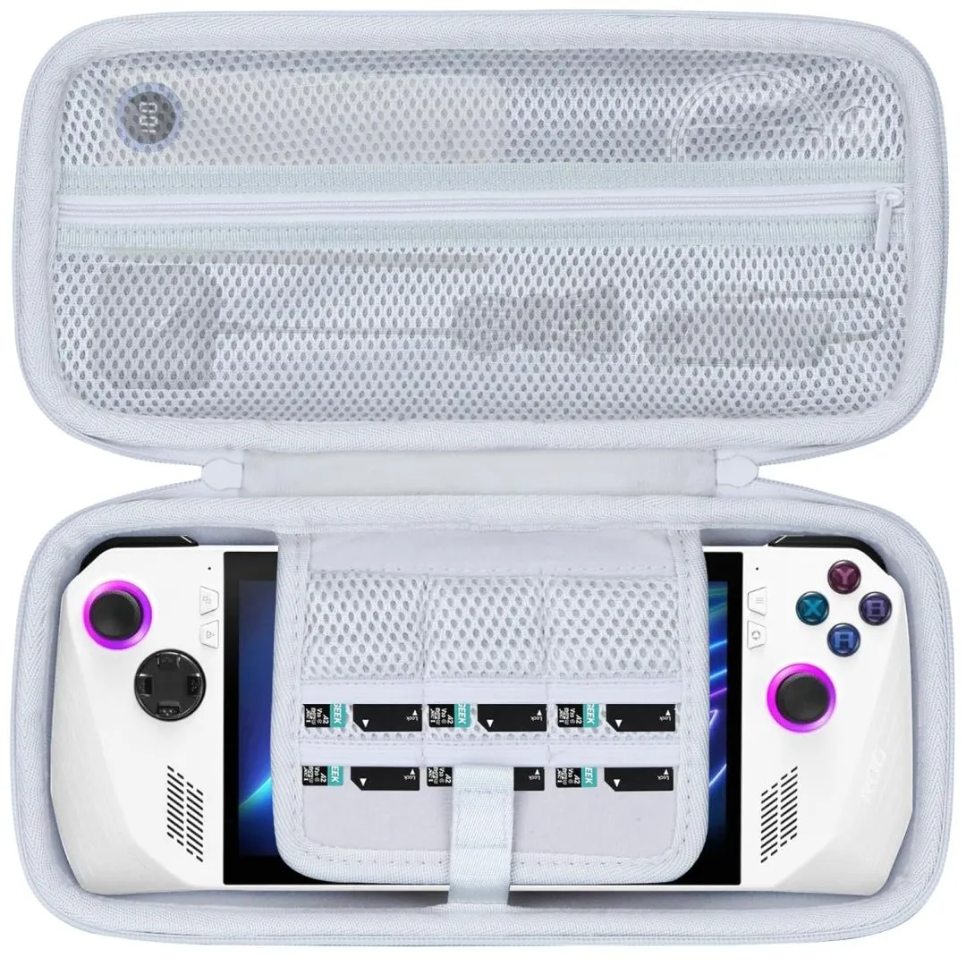 Lebakort Storage Case Compatible with ASUS ROG Ally X 2024 / ASUS ROG Ally 2023 Z1 / ASUS ROG Ally 2023 Z1 Extreme Gaming Handheld Console and Accessories (Grey Case)