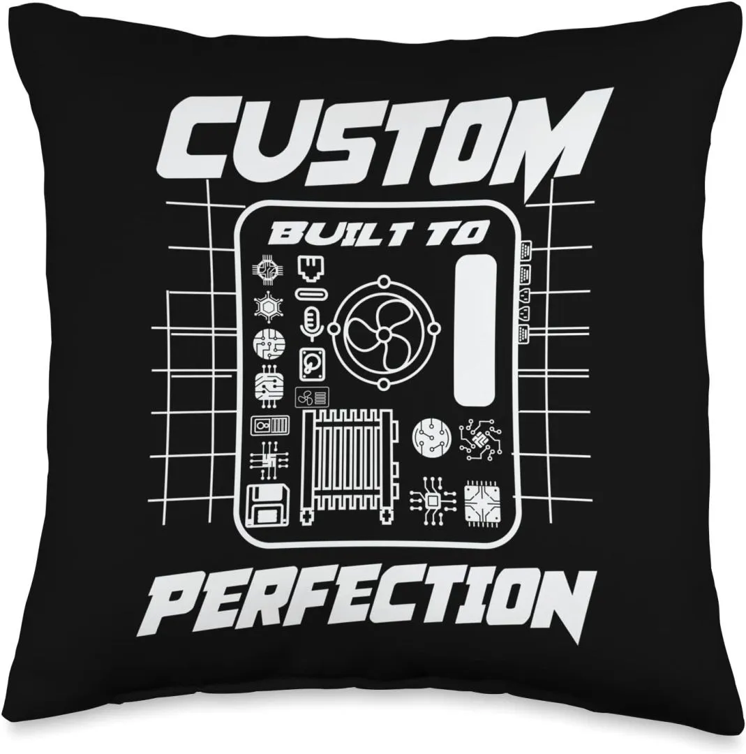 Custom Build to Perfection PC Builder Computer Lover Throw Pillow, 16x16, Multicolor