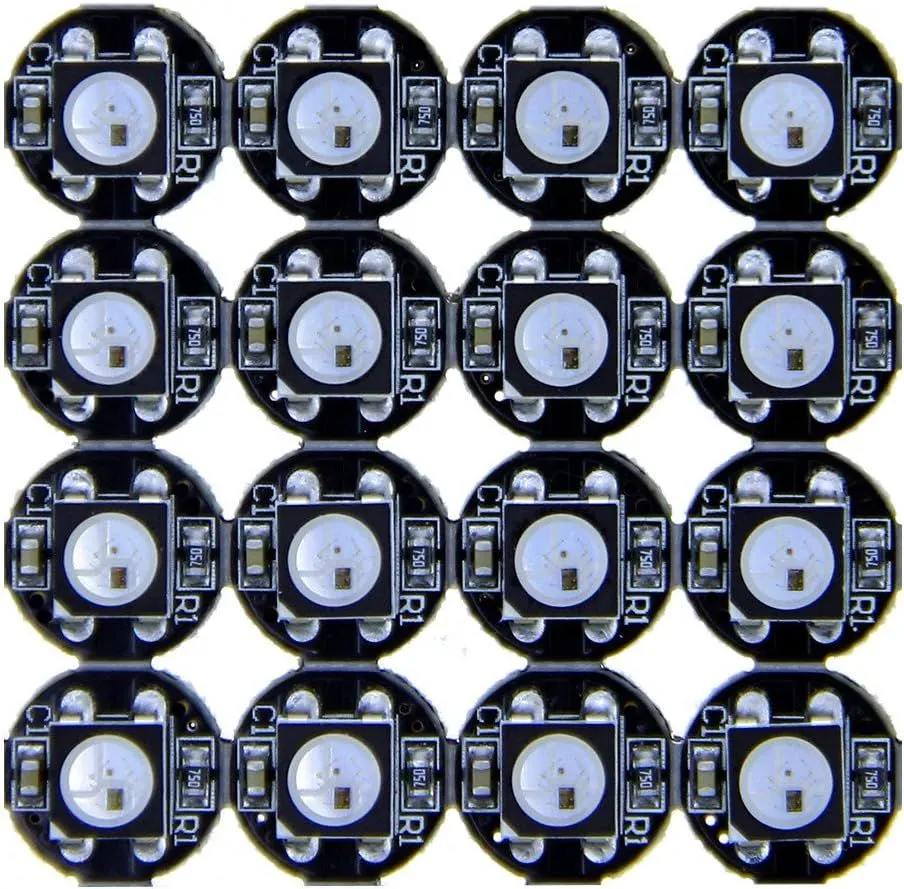 ALITOVE 100pcs WS2812B Addressable 5050 Smart RGB LED Pixel Light on Black Heat Sink PCB Board 5V DC Compatible with Raspberry Pi for DIY Lighting Project
