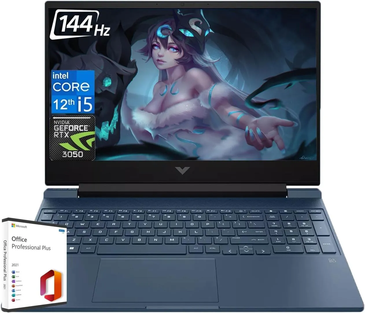 HP Victus Gaming Laptop 2024 , 15.6" FHD Display, Intel i5-12450H 8 Cores, GeForce RTX 3050, 64GB RAM, 2TB SSD, Backlit Keyboard, Windows 11 Pro, Microsoft Office Lifetime License
