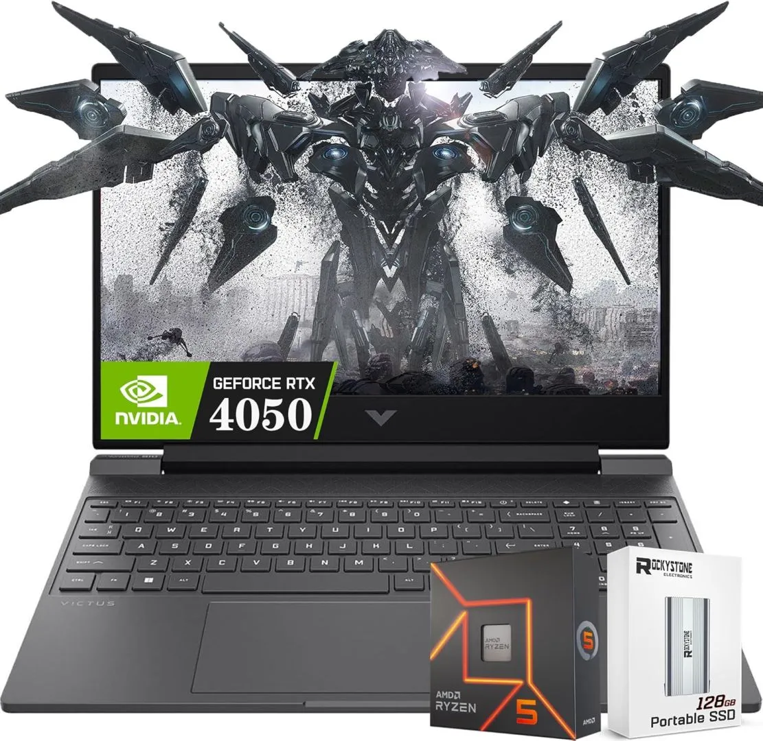 HP 2024 Victus 15.6" 144Hz Gaming Laptop, GeForce RTX 4050 6GB GDDR6 Graphic, 6-Core AMD Ryzen 5-8645HS (Beat i7-1355U), Backlit KB, DTS, Bluetooth 5.3, W/128GB SSD, Windows 11 H(64GB GDDR5|2TB SSD)