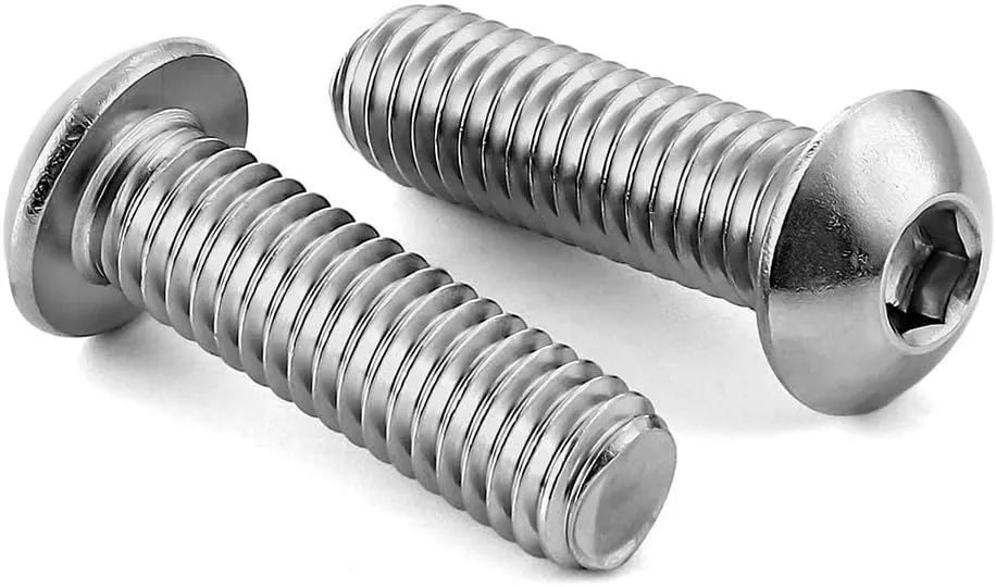 5/16-18 x 1" Button Head Socket Cap Screws, 304 Stainless Steel 18-8, Bright Finish, Coarse Thread Fully Threaded, Allen Hex Drive, 40 PCS