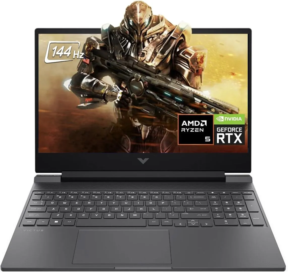 HP Victus Gaming Laptop, 15.6 inches 144Hz FHD(1920 x 1080) Anti-Glare Display, AMD Ryzen 5-8645HS, 64GB RAM, 2TB SSD, NVIDIA GeForce RTX 4050, Backlit Keyboard, Win11, Mica Silver (2024)