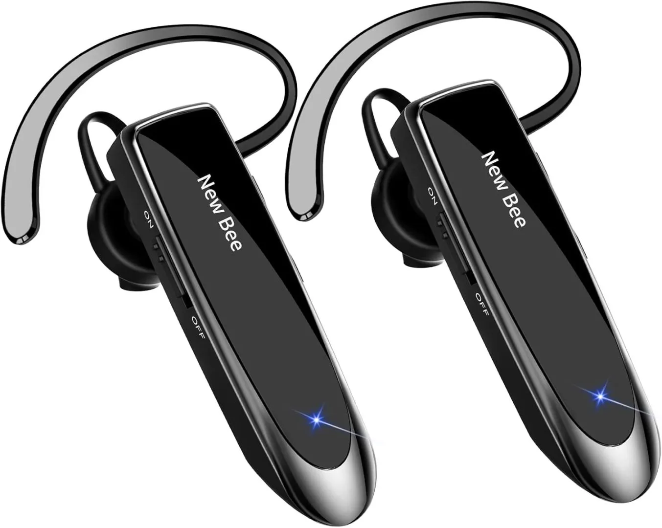 [2 Pack] Bluetooth Earpiece Wireless Handsfree Headset V5.0 24 Hrs Driving Headset with Mic 60 Days Standby Bluetooth Headset for iPhone Android Samsung Driver