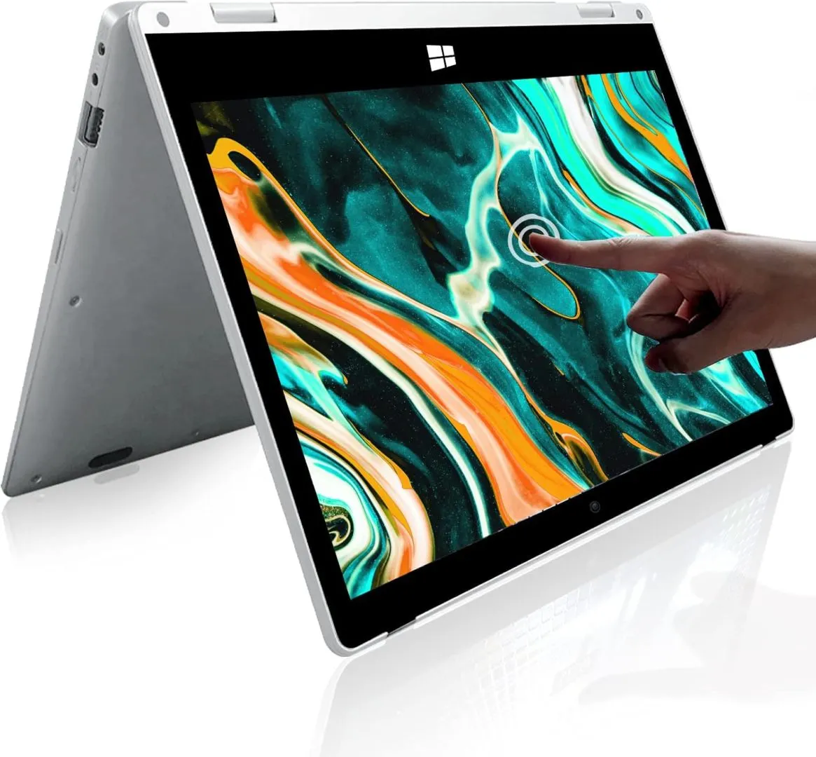 Windows Laptop,2 in 1 Laptops with Touchscreen,11.6 inch FHD Windows 11 Laptop Computer,4GB RAM,256GB SSD Storage,360 Degree Convertible Tablet Intel Celeron J4125 Processor,Webcam,WiFi,Type-C,Silver
