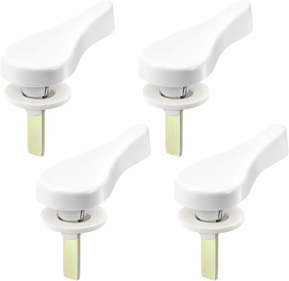 Zonon 4 Pcs Sliding Door Latch Lever Spindle White Steel Pin Set for Patio Door Replacement Hardware