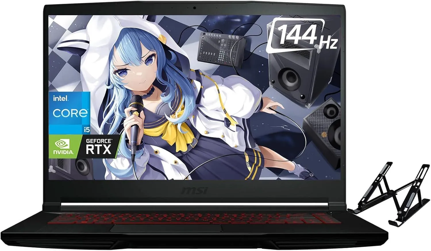 MSI Thin GF63 Gaming Laptop, 15.6" FHD 144Hz Display, Intel 8 Cores i5-12450H (Up to 4.40 GHz), GeForce RTX 2050, 24GB RAM, 1TB SSD, Wi-Fi 6, Backlit Keyboard, Windows 11 Home, with Laptop Stand