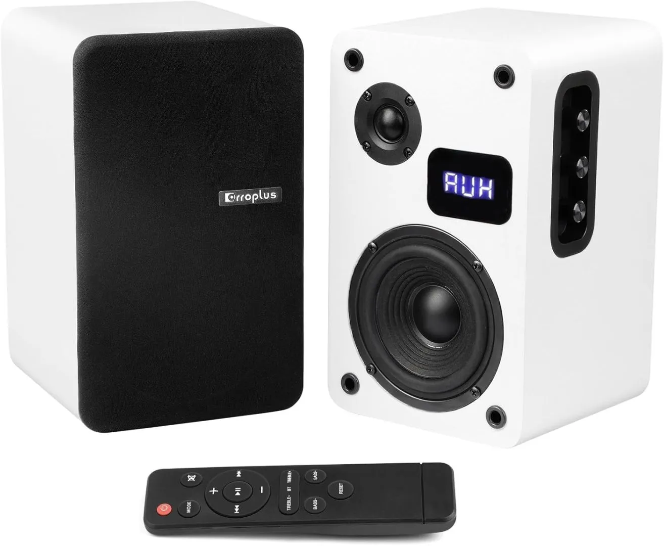 70W Powered Bookshelf Speakers, Active Stereo Speakers Pair Desktop Studio Monitor Speakers Wired Optical/ARC/RCA/AUX/BT Input for Turntable Vinyl Record Player Home Audio TV Gaming PC-White