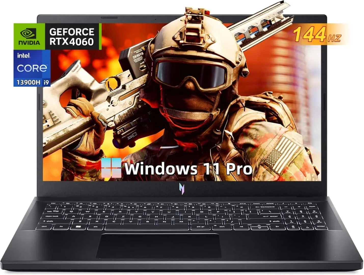 acer Nitro V 15 Gaming Laptop, 15.6" FHD IPS 144Hz, Intel i9-13900H, GeForce RTX 4060, 64 GB RAM DDR5, 4 TB SSD, Backlit Keyboard, Windows 11 Pro, Office Pro Lifetime License w/Accessories