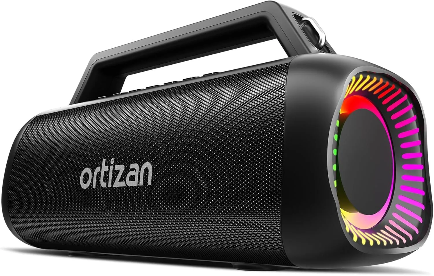 Portable Bluetooth Speaker, 80W Peak, IPX7 Waterproof, Loud with HD Sound, DSP&Outdoor Bass, RGB Lights, Wireless Stereo Pairing, USB/TF/AUX Input - Subwoofer Party Speaker for Camping, Beach, Garage