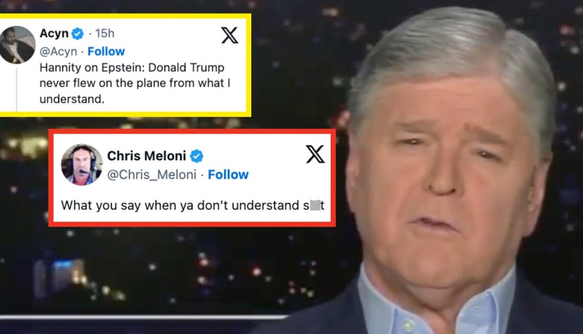 Everyone Is Saying The Same Thing About Sean Hannity Implying Trump Was Never On Epstein's Jet