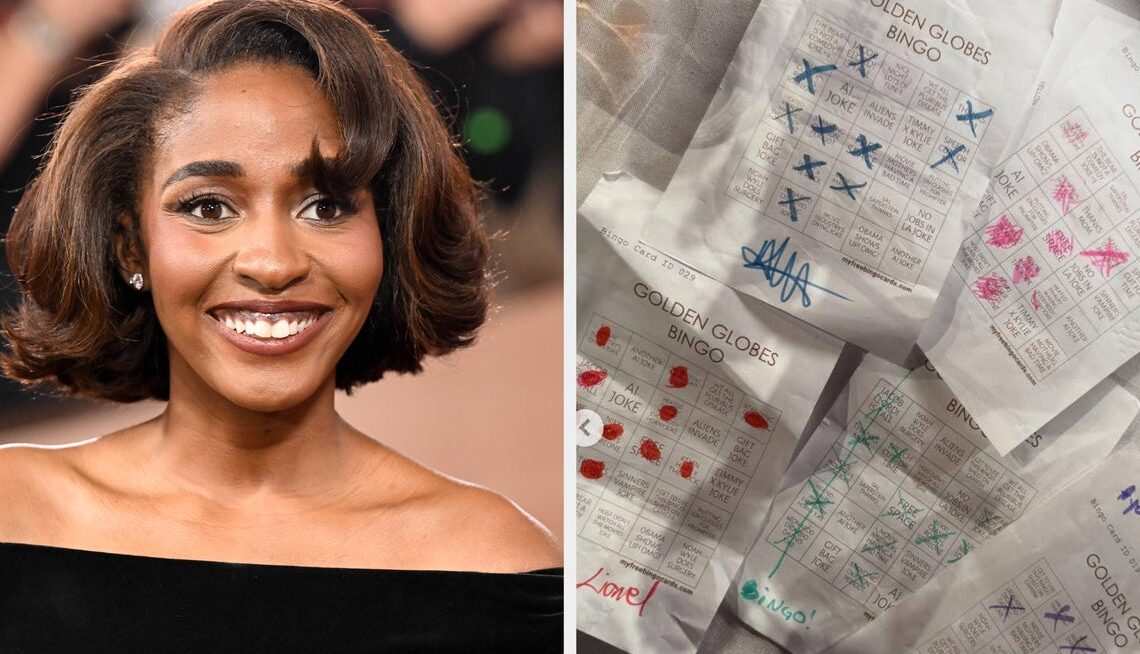 Here's A Breakdown Of Absolutely Everything That Was On Ayo Edebiri’s Golden Globes Bingo Card